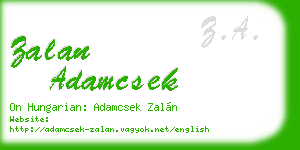 zalan adamcsek business card